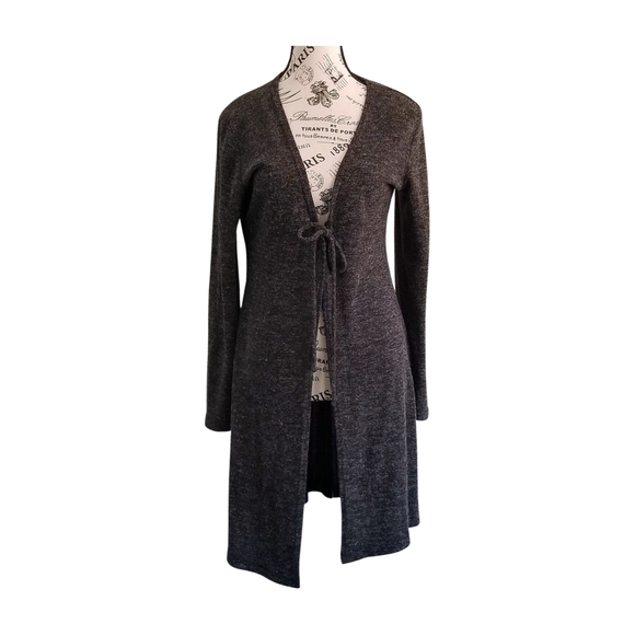 NWOT Gray Long Open-Front Cardigan Sweater - Picture 1 of 4